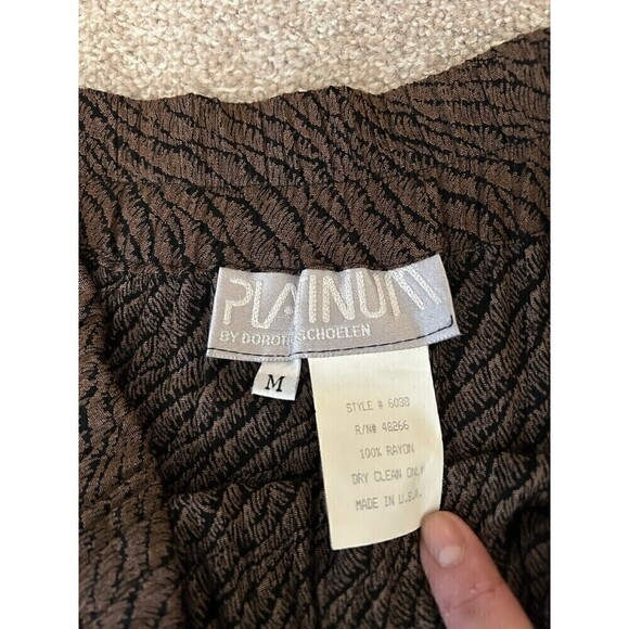 Dorothy Scholen  Platinum Maxi Skirt Size Medium Brown‎ Safari Animals Africa - Picture 4 of 6